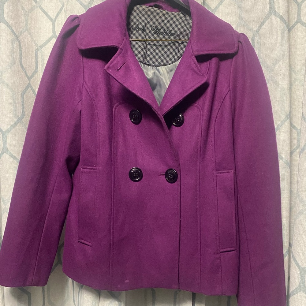 Steve Madden Pea coat. Pretty color and a great fit.